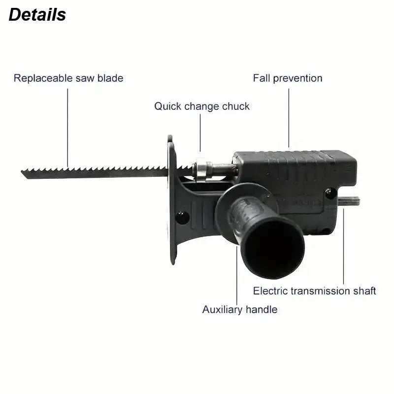 Modifizierter Adapter - Elektrische Bohrmaschine zur elektrischen Säge umwandeln Modifizierter Adapter - Elektrische Bohrmaschine zur elektrischen Säge umwandeln
